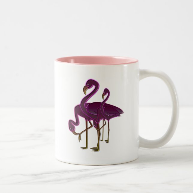 De Café Em Dois Tons Caneca dos flamingos (Direita)