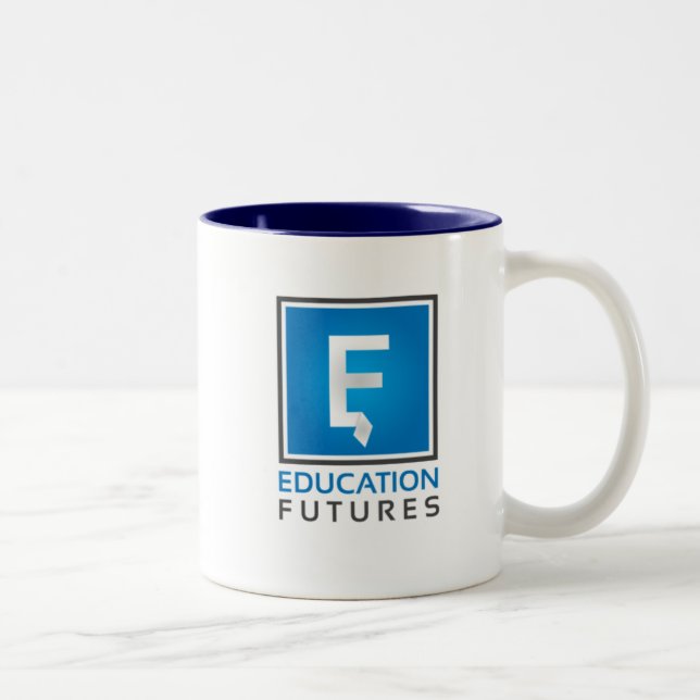 De Café Em Dois Tons Caneca dos futuros da educação - azul (Direita)