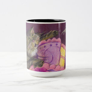 De Café Em Dois Tons Caneca dos gatos do bolo
