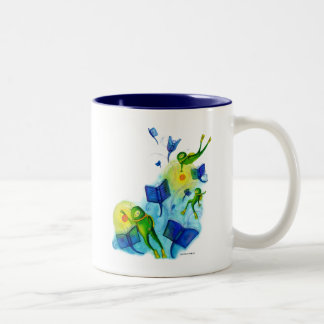 De Café Em Dois Tons Caneca dos mergulhadores do livro