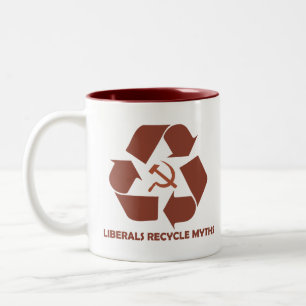 De Café Em Dois Tons Caneca dos mitos do reciclar dos liberais