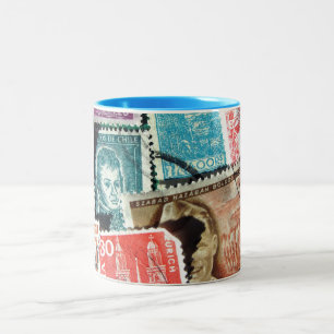 De Café Em Dois Tons Caneca dos selos postais