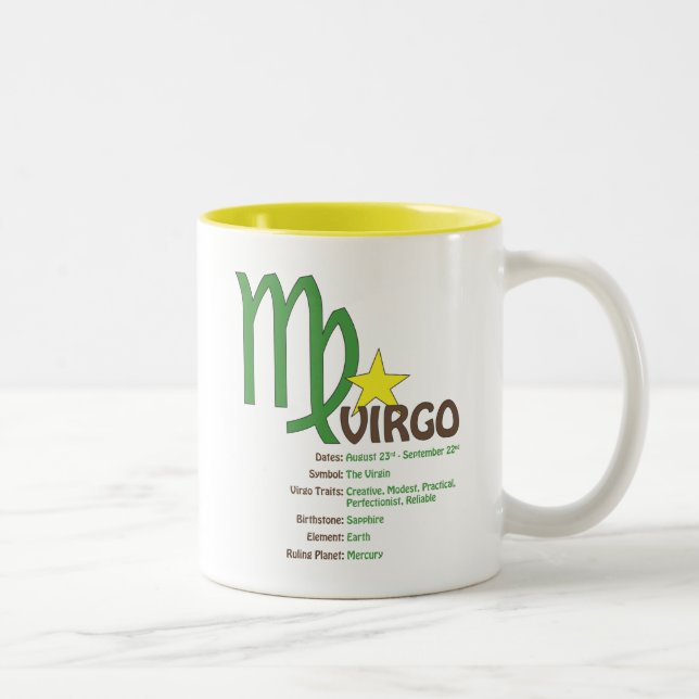 De Café Em Dois Tons Caneca dos traços do Virgo (Direita)