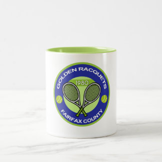 De Café Em Dois Tons Caneca dourada das raquetes