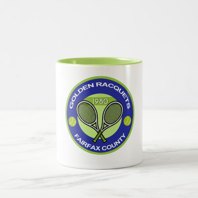 De Café Em Dois Tons Caneca dourada das raquetes (Centro)