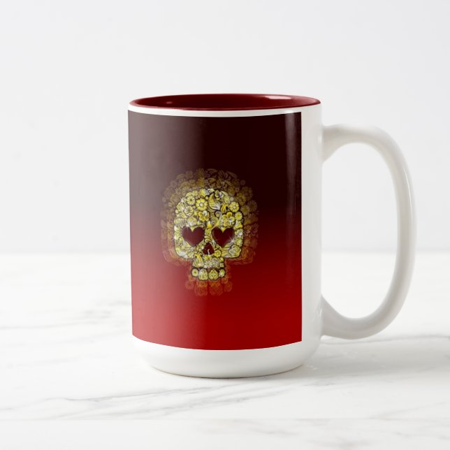 De Café Em Dois Tons Caneca dourada do crânio (Direita)