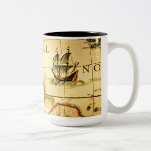 De Café Em Dois Tons Caneca Dourado do mapa do tesouro dos piratas