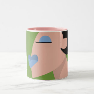 DE CAFÉ EM DOIS TONS CANECA DUAS VEZES BEIJADA