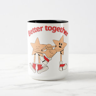 De Café Em Dois Tons Caneca Duo Estrela Melhor Juntos