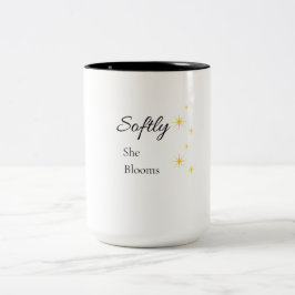 De Café Em Dois Tons Caneca Ela Floresce Suavemente | Caneca Feminina I
