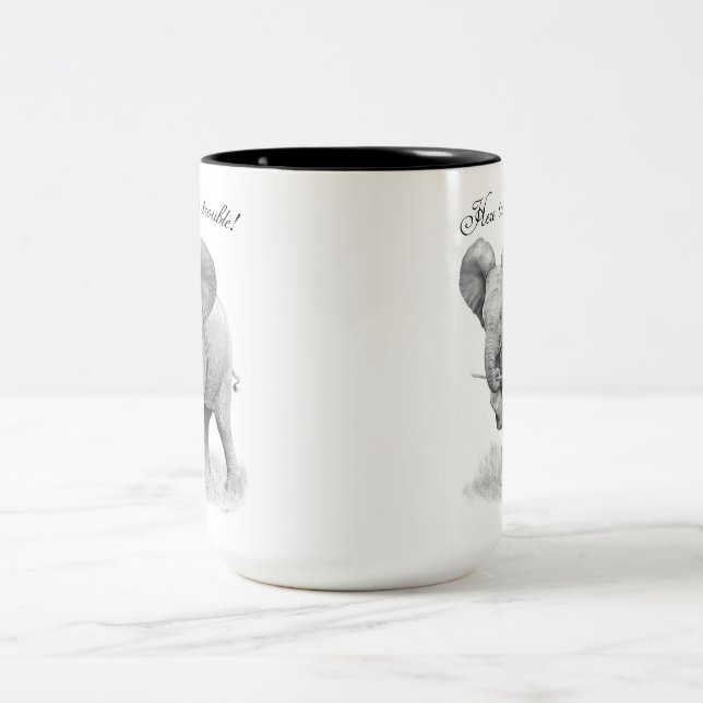 De Café Em Dois Tons Caneca elefante (Centro)