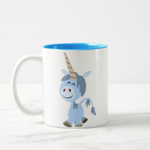 De Café Em Dois Tons Caneca engraçada bonito do unicórnio dos desenho
