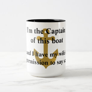 De Café Em Dois Tons Caneca engraçada da âncora do capitão Este Barc