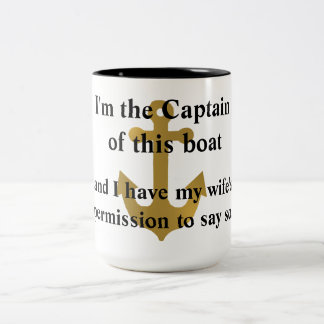 De Café Em Dois Tons Caneca engraçada da âncora do capitão Este Barco