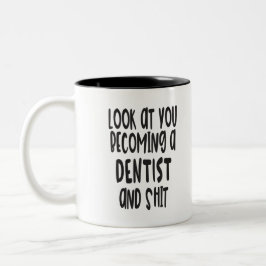 De Café Em Dois Tons Caneca engraçada da graduação do dentista