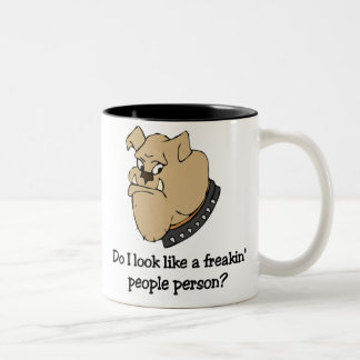 De Café Em Dois Tons Caneca engraçada do buldogue