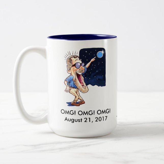 De Café Em Dois Tons Caneca engraçada do eclipse - 15 onças (Esquerda)