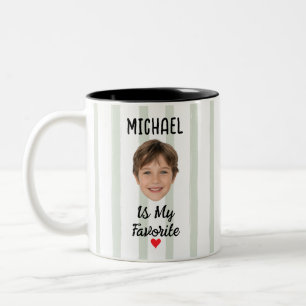 De Café Em Dois Tons Caneca Engraçada do Filho Favorito com Nome e Foto