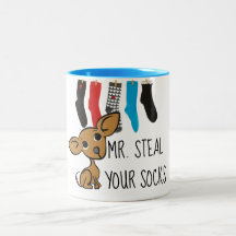 Caneca engraçada do Sr. Roubo Seu Meias Chihuahua