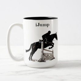 De Café Em Dois Tons Caneca equestre do cavalo do iJump do divertimento