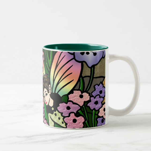 De Café Em Dois Tons Caneca escondendo do país das fadas (Direita)