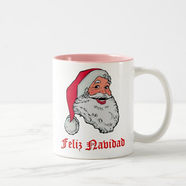 De Café Em Dois Tons Caneca espanhola do papai noel (Direita)