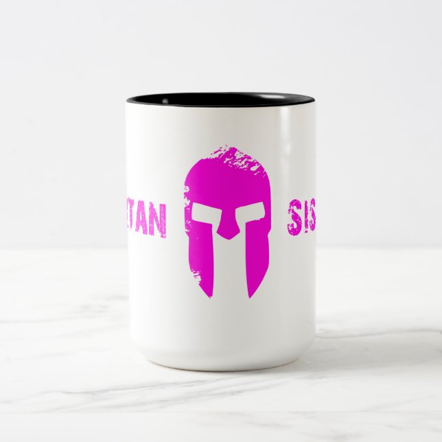 De Café Em Dois Tons Caneca espartano das irmãs (Centro)