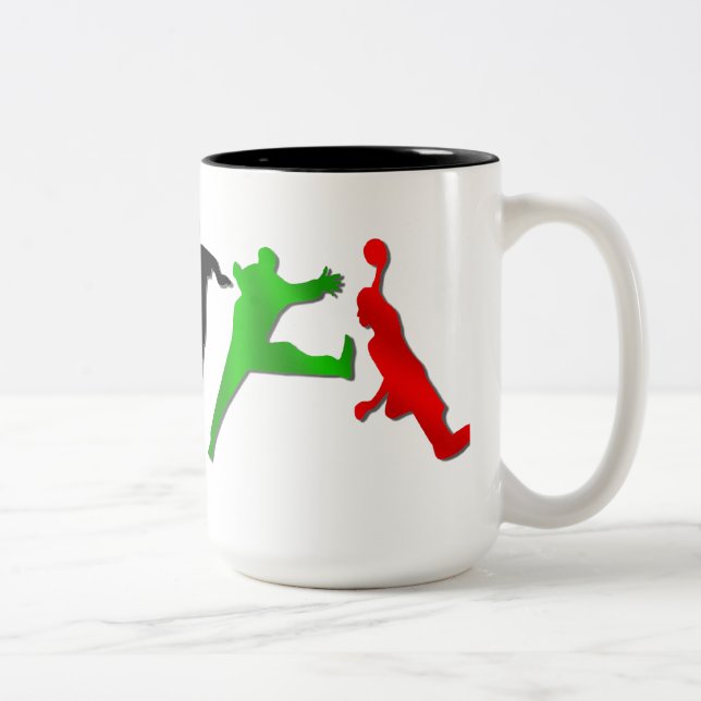 De Café Em Dois Tons Caneca especial do handball dos jogadores do (Direita)