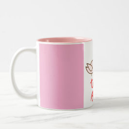 De Café Em Dois Tons caneca estampada ´pássaros romântica com coração