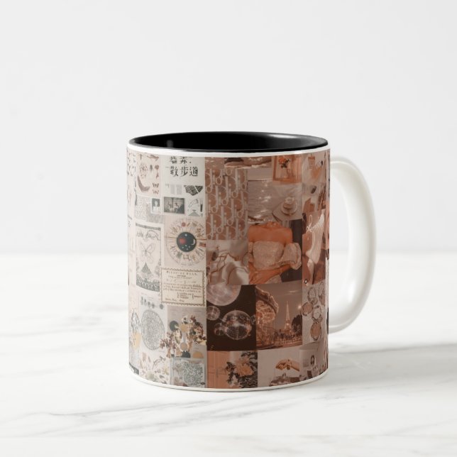 De Café Em Dois Tons Caneca estética (Frente Esquerda)