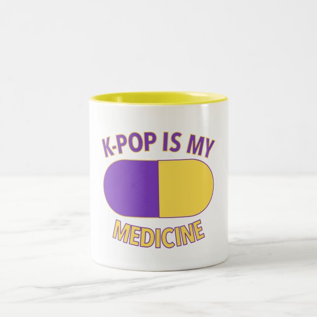 De Café Em Dois Tons Caneca Eu Adoro K-Pop (Centro)
