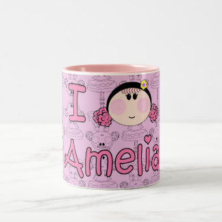 De Café Em Dois Tons Caneca eu amo Amelia