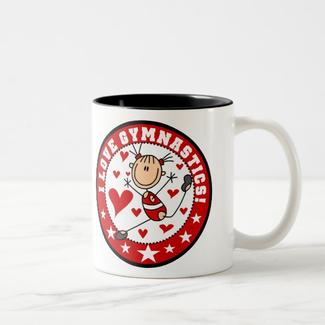 De Café Em Dois Tons Caneca Eu Amo Ginástica (Direita)