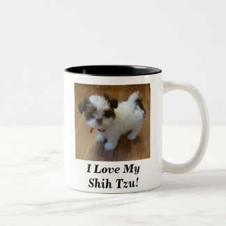 De Café Em Dois Tons CANECA eu amo meu Shih Tzu!