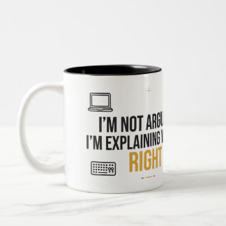 De Café Em Dois Tons Caneca Eu Não Estou Discutindo Estou Explicando Po