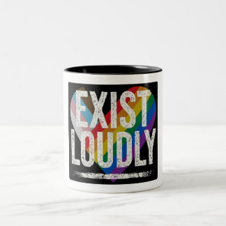 De Café Em Dois Tons Caneca Exist Loudly Orgulho Arco-íris