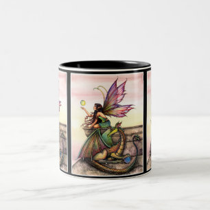De Café Em Dois Tons Caneca Fairy and Dragon por Molly Harrison