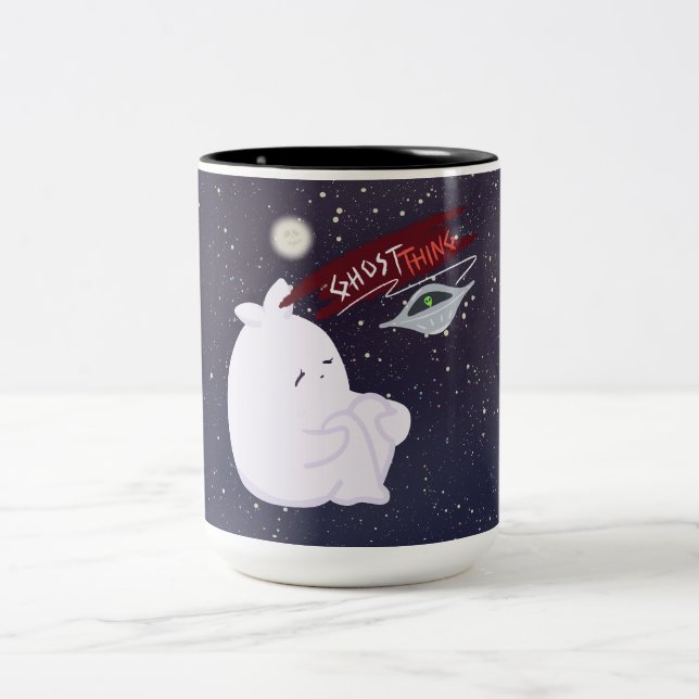 De Café Em Dois Tons Caneca Fantasma Fofo & OVNI (Centro)