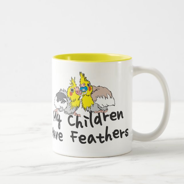 De Café Em Dois Tons Caneca Feathery das crianças (Direita)