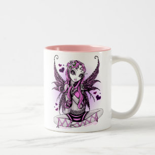 De Café Em Dois Tons Caneca feericamente cor-de-rosa laçado do dia dos