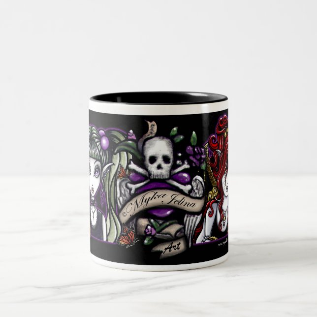 De Café Em Dois Tons Caneca feericamente Tattooed punk da fantasia (Centro)