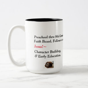 De Café Em Dois Tons Caneca feita sob encomenda do design da escola