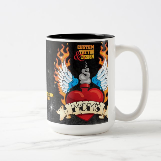 De Café Em Dois Tons CANECA feita sob encomenda do tatuagem da MÃE (Direita)
