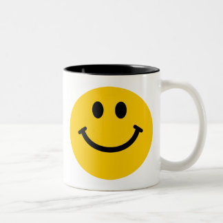 De Café Em Dois Tons Caneca feliz amarela da cara