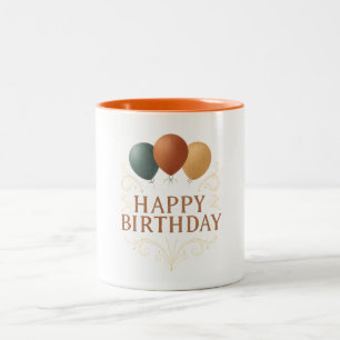 De Café Em Dois Tons Caneca - Feliz Aniversário