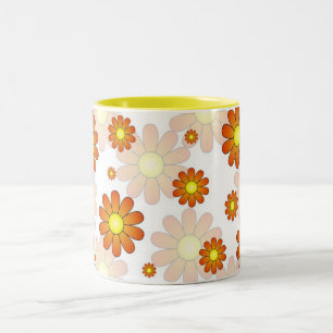 De Café Em Dois Tons Caneca feliz da flor da primavera
