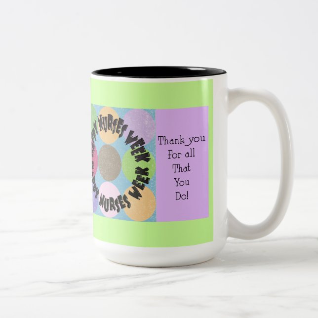 De Café Em Dois Tons Caneca feliz da semana das enfermeiras (Direita)