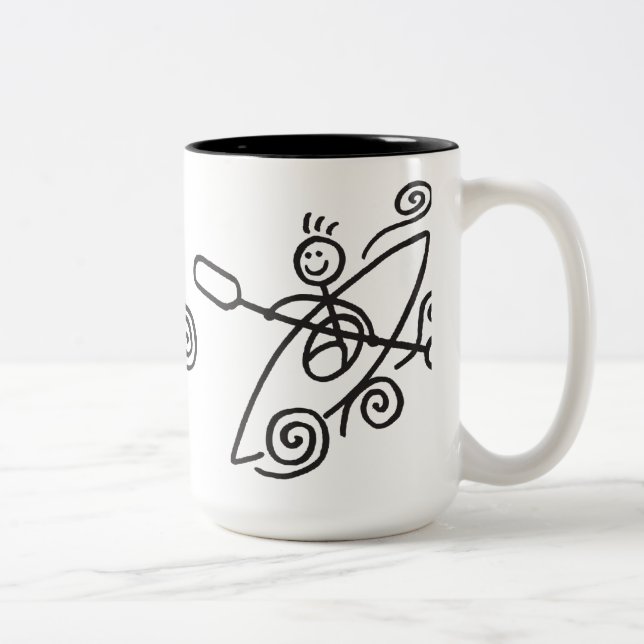 De Café Em Dois Tons Caneca feliz do caiaque (Direita)