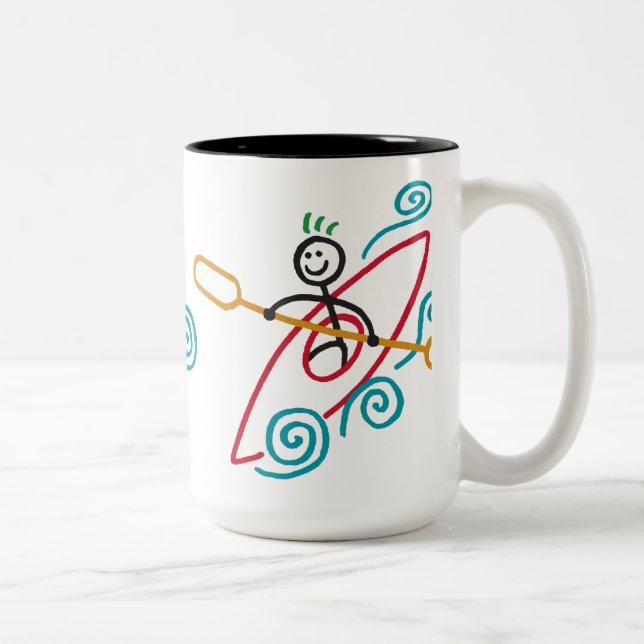 De Café Em Dois Tons Caneca feliz do caiaque (Direita)