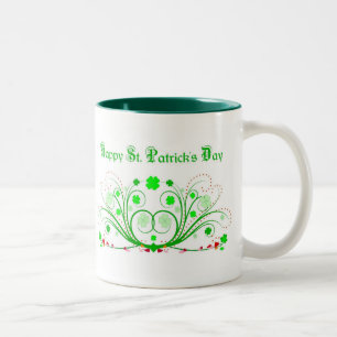 De Café Em Dois Tons Caneca feliz do dia do St. Patricks - rolos celtas